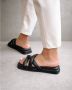 ALOHAS Slip On Kruis Sliders Black Dames - Thumbnail 5