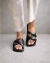 ALOHAS Slip On Kruis Sliders Black Dames - Thumbnail 7