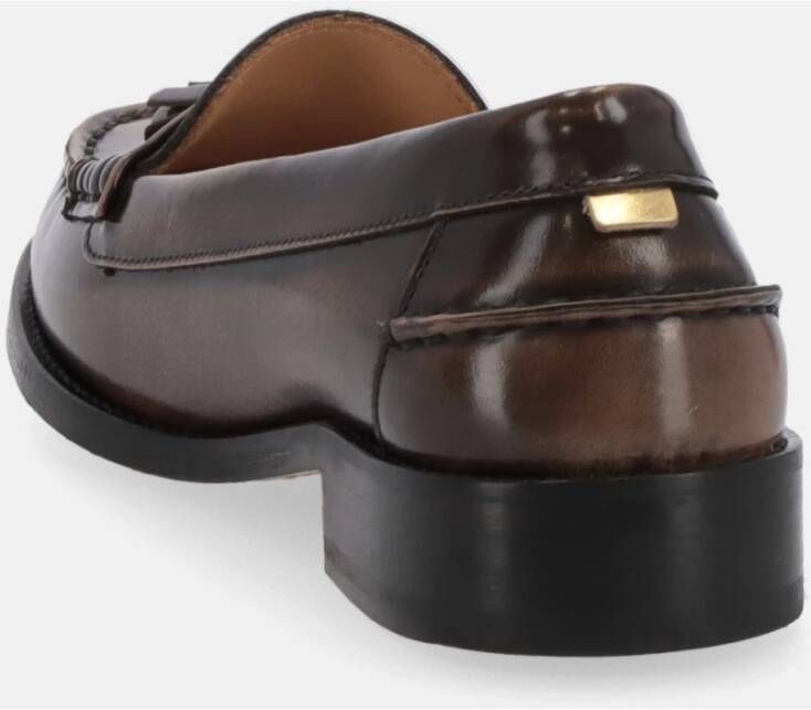 ALOHAS Terrane Geborsteld Muskaatbruin Leren Loafers Brown Dames