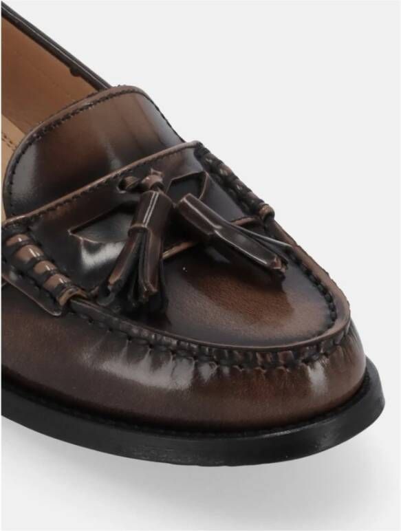 ALOHAS Terrane Geborsteld Muskaatbruin Leren Loafers Brown Dames