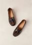 ALOHAS Terrane Geborsteld Muskaatbruin Leren Loafers Brown Dames - Thumbnail 4