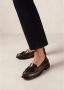 ALOHAS Terrane Geborsteld Muskaatbruin Leren Loafers Brown Dames - Thumbnail 5