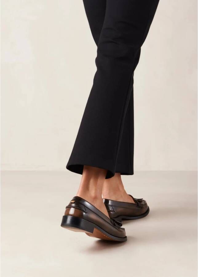 ALOHAS Terrane Geborsteld Muskaatbruin Leren Loafers Brown Dames