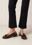 ALOHAS Terrane Geborsteld Muskaatbruin Leren Loafers Brown Dames - Thumbnail 7