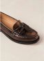 ALOHAS Terrane Geborsteld Muskaatbruin Leren Loafers Brown Dames - Thumbnail 8