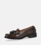 ALOHAS Terrane Geborsteld Muskaatbruin Leren Loafers Brown Dames - Thumbnail 10