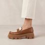 ALOHAS Trailblazer Bicolor Leren Loafers Brown Dames - Thumbnail 3