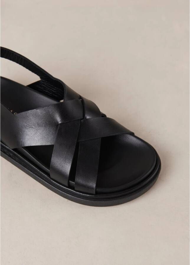 ALOHAS Trunca Black Leather Sandals Zwart Dames