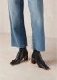 ALOHAS West Vintage Zwarte Leren Enkellaarzen Black Dames - Thumbnail 12