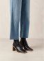 ALOHAS West Vintage Zwarte Leren Enkellaarzen Black Dames - Thumbnail 14
