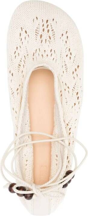 ALOHAS Witte Leren Enkelband Schoenen White Dames