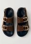 ALOHAS Zachte Tan Leren Sandalen Brown Dames - Thumbnail 3