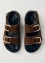 ALOHAS Zachte Tan Leren Sandalen Brown Dames - Thumbnail 2