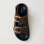 ALOHAS Zachte Tan Leren Sandalen Brown Dames - Thumbnail 5