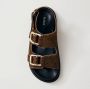 ALOHAS Zachte Tan Leren Sandalen Brown Dames - Thumbnail 4