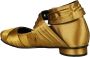 Alohas Zijden Gouden Ballerina Leren Veterschoenen - Thumbnail 2