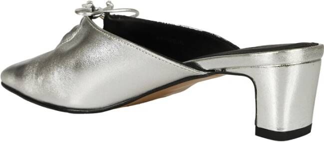 Alohas Zilveren leren pumps