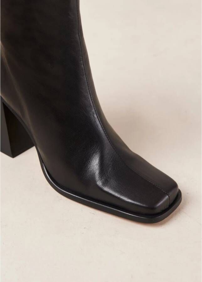 ALOHAS Zuid Zwarte Leren Enkellaarzen Black Dames