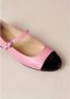 ALOHAS Zwart Roze Leren Ballet Flats Pink Dames - Thumbnail 7