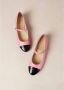 ALOHAS Zwart Roze Leren Ballet Flats Pink Dames - Thumbnail 8