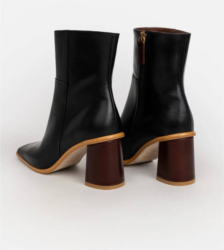 ALOHAS Zwarte laarzen met houten zool Zwart Dames