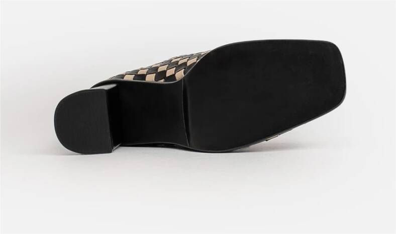 ALOHAS Zwarte laarzen met ruitjesdetails Zwart Dames