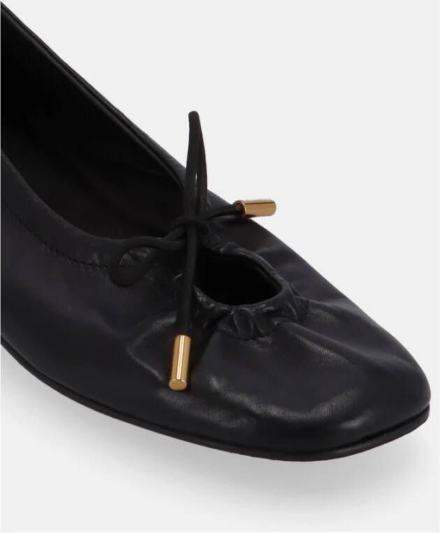 ALOHAS Zwarte leren balletflats Black Dames