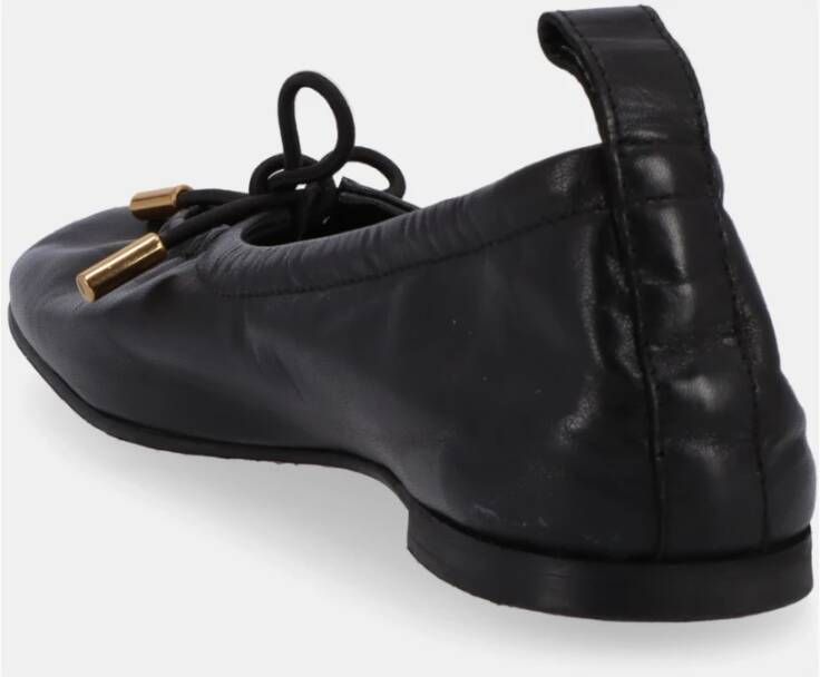 ALOHAS Zwarte leren balletflats Black Dames