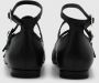 ALOHAS Zwarte leren band ballerina schoenen Black Dames - Thumbnail 4