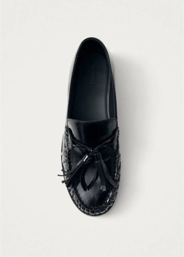 Alohas Zwarte leren loafers met kwastjes