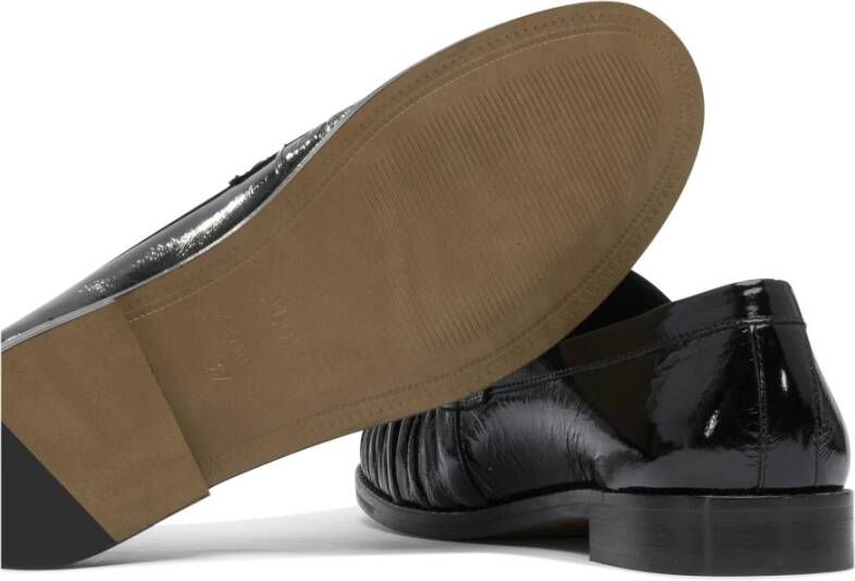 Alohas Zwarte Leren Loafers voor Vrouwen