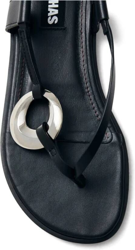 Alohas Zwarte Leren Sandalen