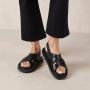 ALOHAS Trunca Black Leather Sandals Zwart Dames - Thumbnail 10