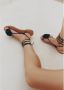 ALOHAS Zwarte leren sandalen Black Dames - Thumbnail 2