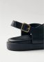 ALOHAS Zwarte leren sandalen Black Dames - Thumbnail 7