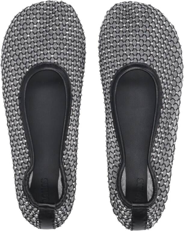 Alohas Zwarte Mesh Studs Platte Schoenen