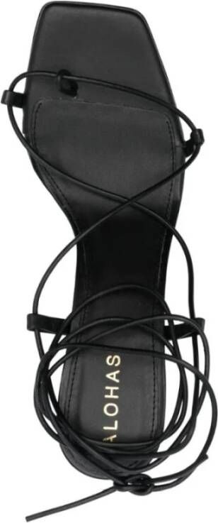 Alohas Zwarte platte sandalen voor vrouwen