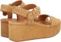 Alpe Casual Camel Suède Dames Sandalen Brown Dames - Thumbnail 3
