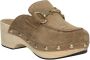 Alpe Casual Camel Suède Klomp Brown Dames - Thumbnail 5
