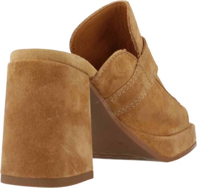 Alpe Heeled Mules Brown Dames
