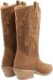 Alpe Kameel Suède Cowgirl Laars met 4cm Rubberen Zool Brown Dames - Thumbnail 4