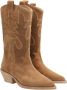 Alpe Kameel Suède Cowgirl Laars met 4cm Rubberen Zool Brown Dames - Thumbnail 5