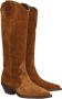 Alpe Kameel Suède Cowgirl Laars met 5cm Rubberen Zool Brown Dames - Thumbnail 4