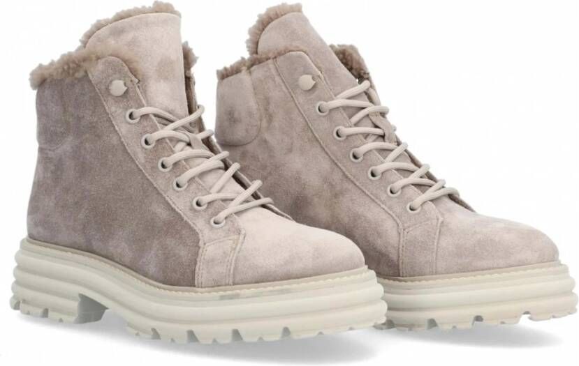 Alpe Taupe Enkellaarzen Beige Dames