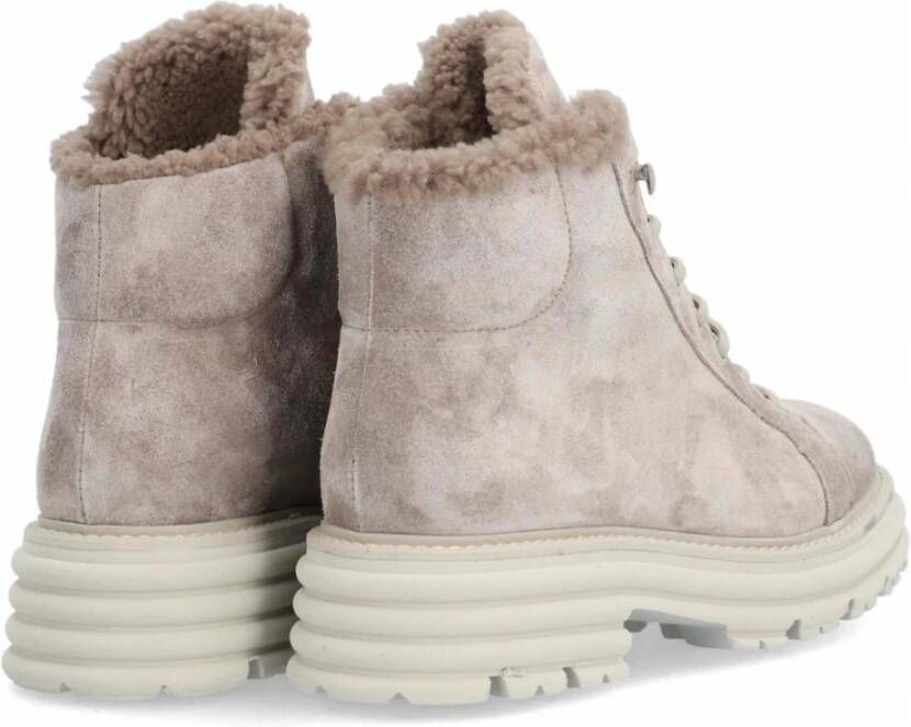 Alpe Taupe Enkellaarzen Beige Dames