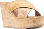 Alviero Martini 1a Classe Geografische Slip-On Sleehak Pantoffels Beige Dames - Thumbnail 2