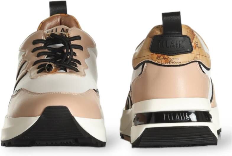 Alviero Martini 1a Classe Nude Sneakers met Geo Classic Print Beige Dames