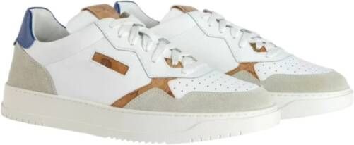 Alviero Martini 1a Classe Witte leren sneakers met Geo Classic print