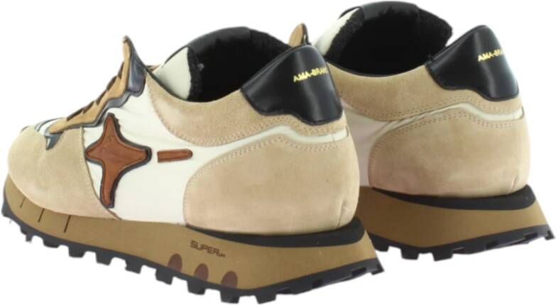 Ama Brand Beige Sneakers Model 3046 S.run Beige Heren