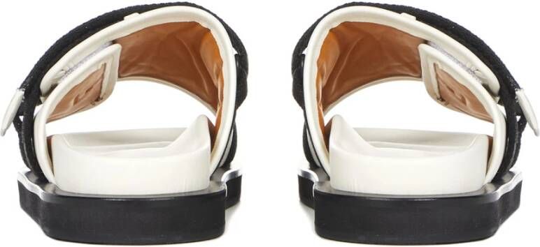 Ambush Tweekleurige leer- en nylon slippers Zwart Heren